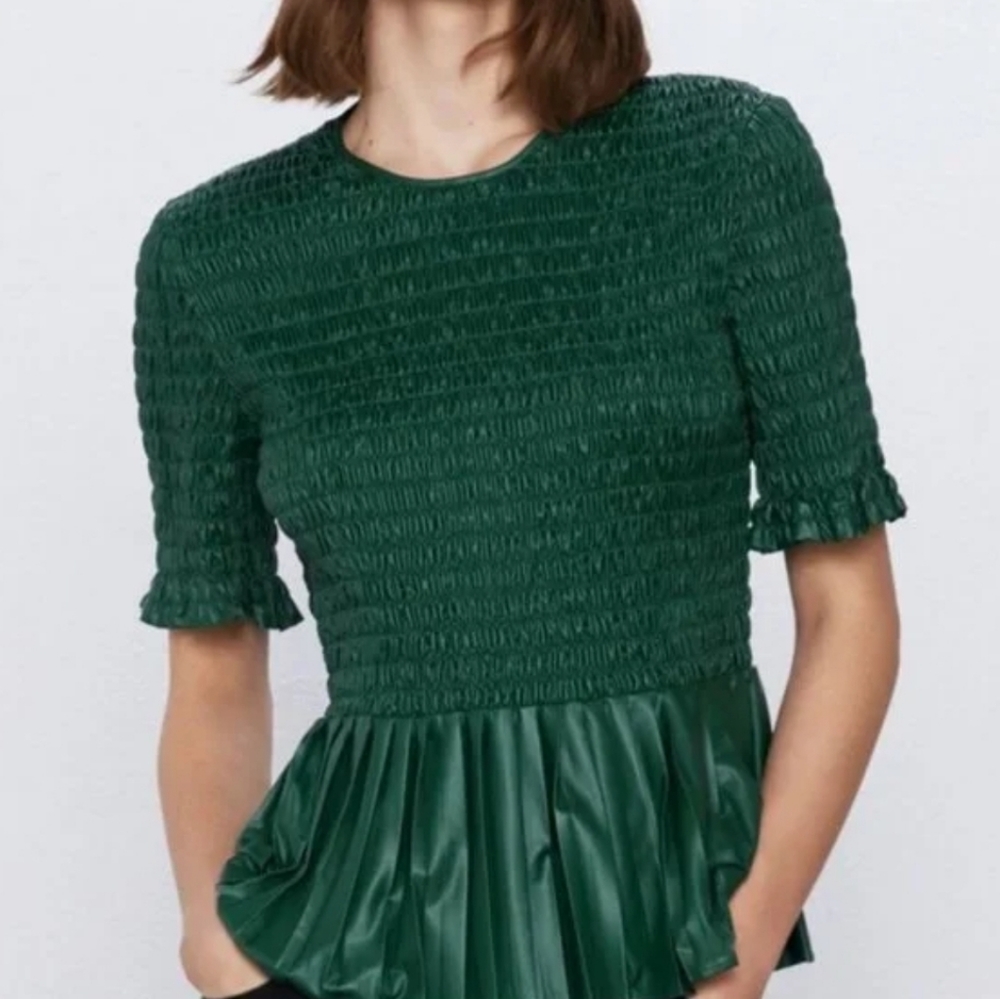 Zara faux leather XS peplum